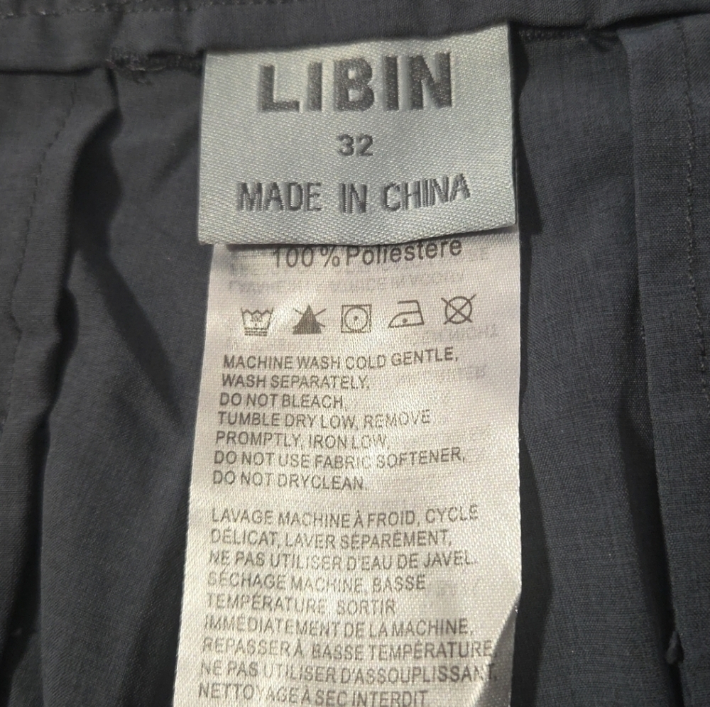 Libin Pants Mens 32x32 Gray Performance Stretch Chino Casual Golf - Picture 4 of 7